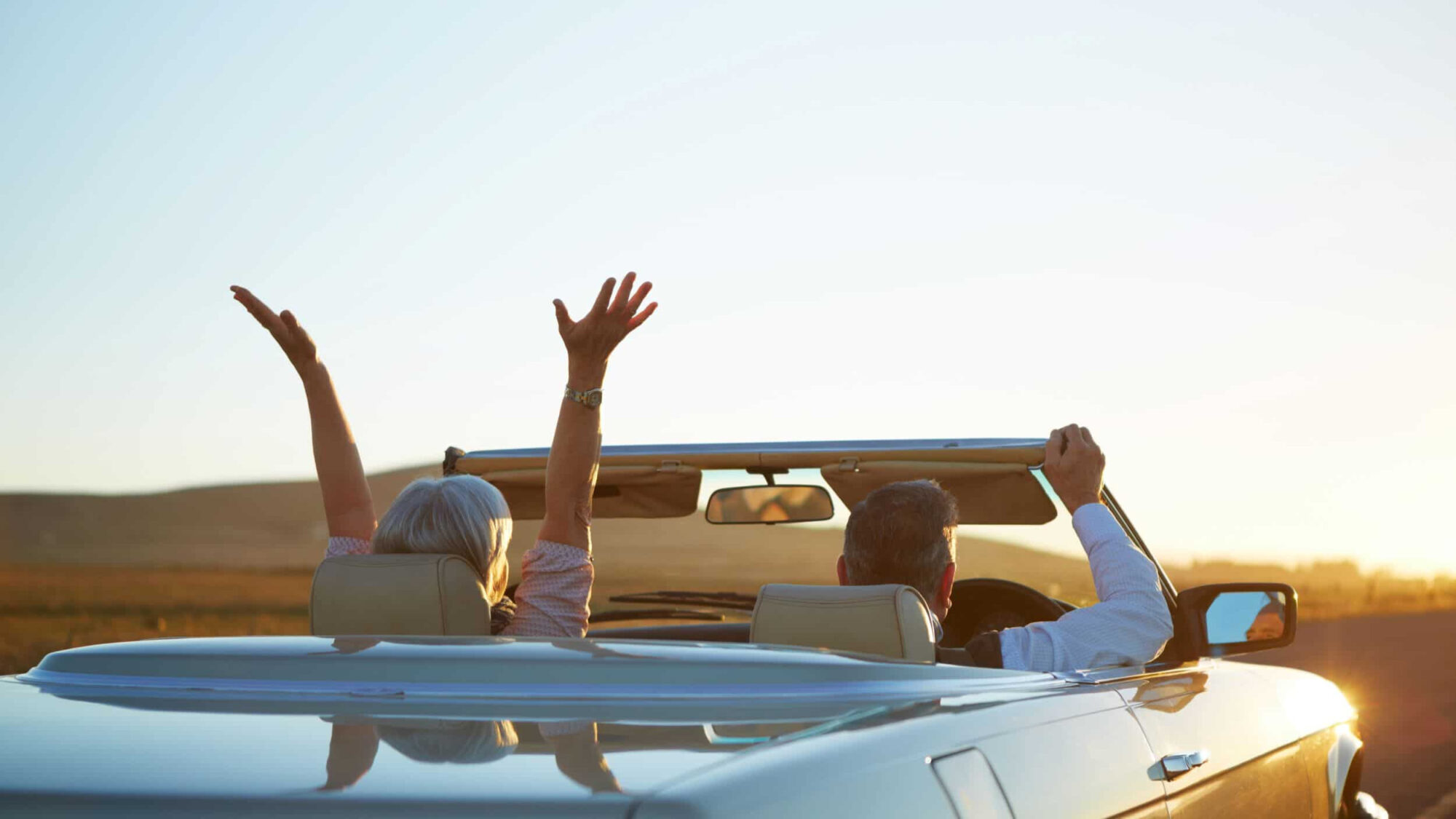 retired people in a car